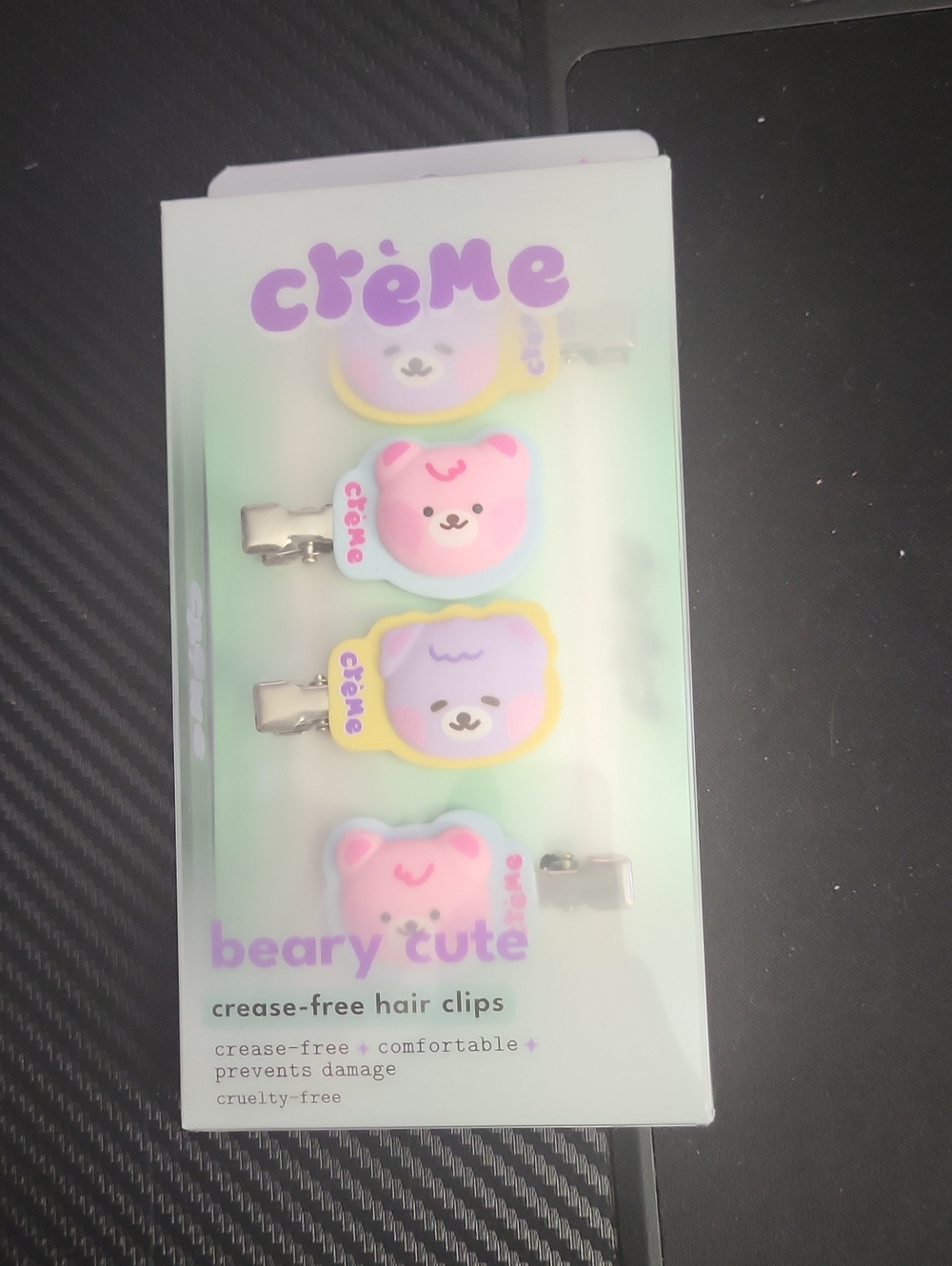crème Beary Cute Pastel Bear Hair‎ Clips - Set of 4